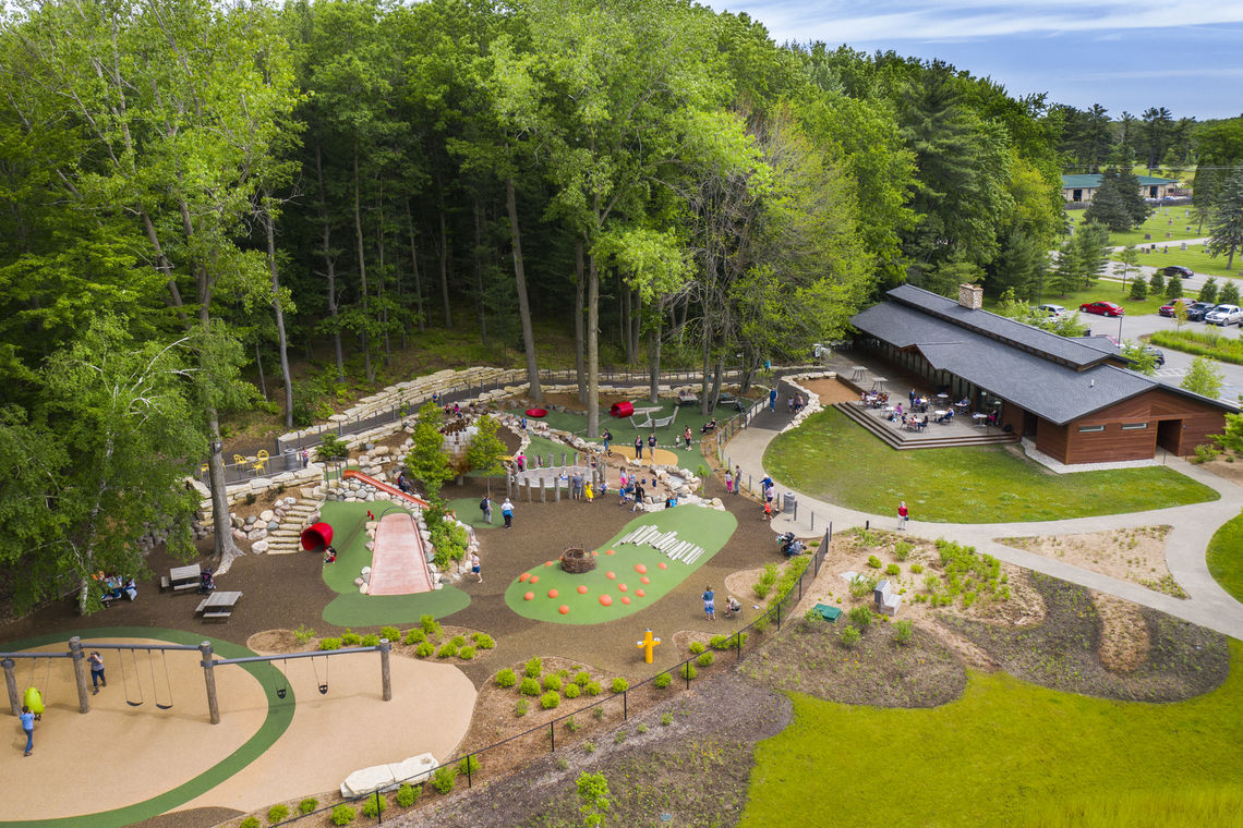 Whiting Forest Nature Play drone shot